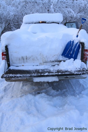 ford pickup in winter, alaska, homer image